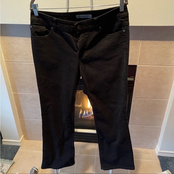 Chicos Platinum Denim Black Wide Leg Jeans - Picture 1 of 2